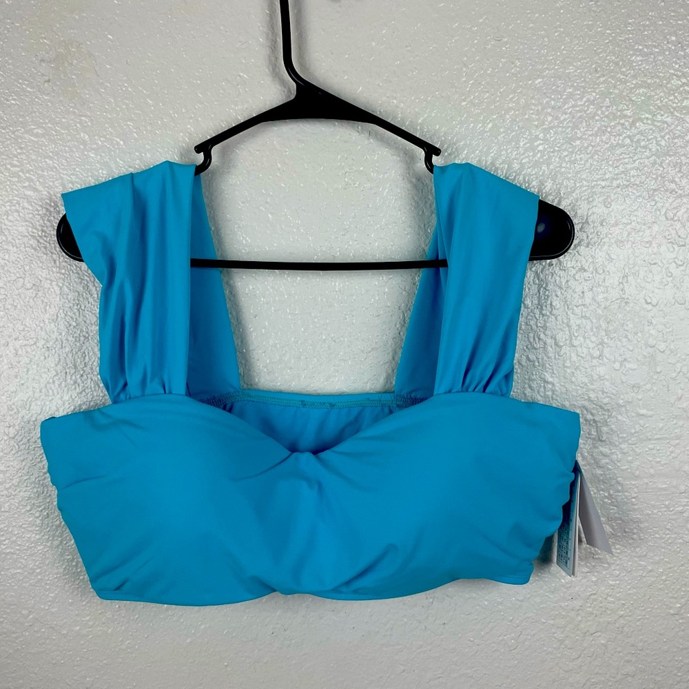 Jantzen Swim Suit Bikini Top Cascade Blue Sz 16